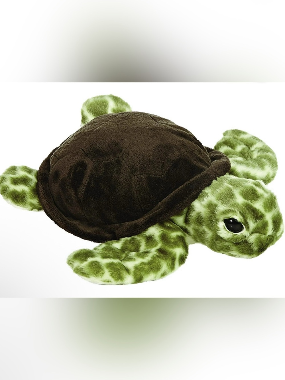 Plush Sea Turtle Toy - Green and Brown